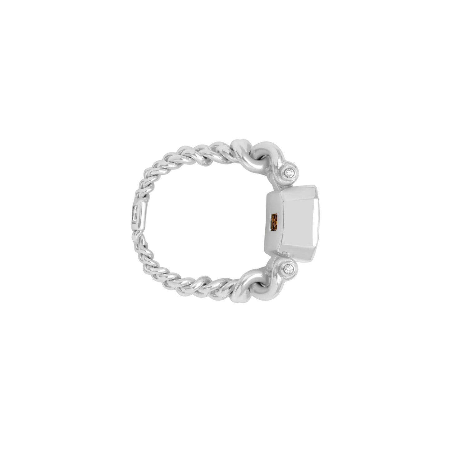 Blue Topaz Curb Chain Ring