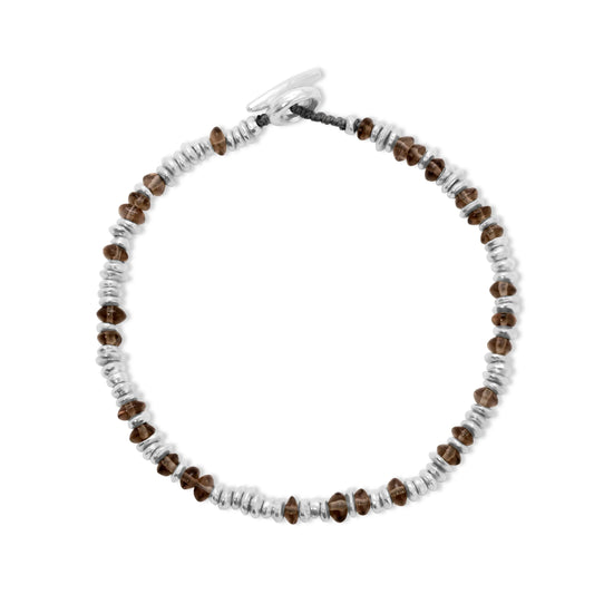 Pilla Smokey Quartz Silver Bracelet