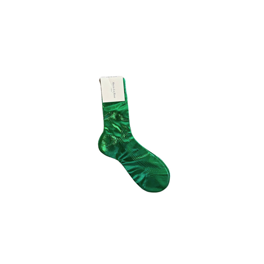 One Ribbed Iridescent Socks Emerald