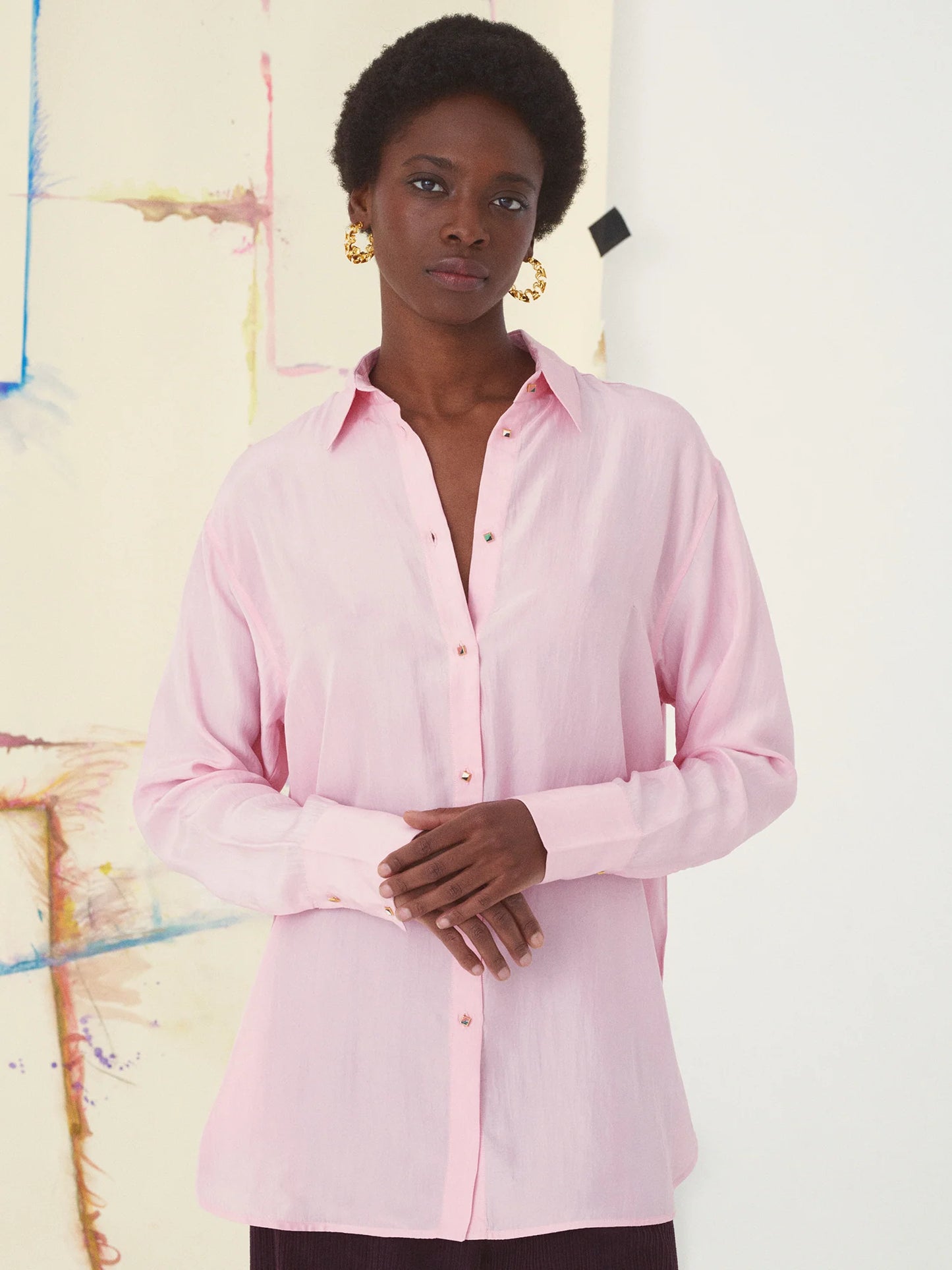 Mirabelle Plum Shirt - Impressionism Light Pink