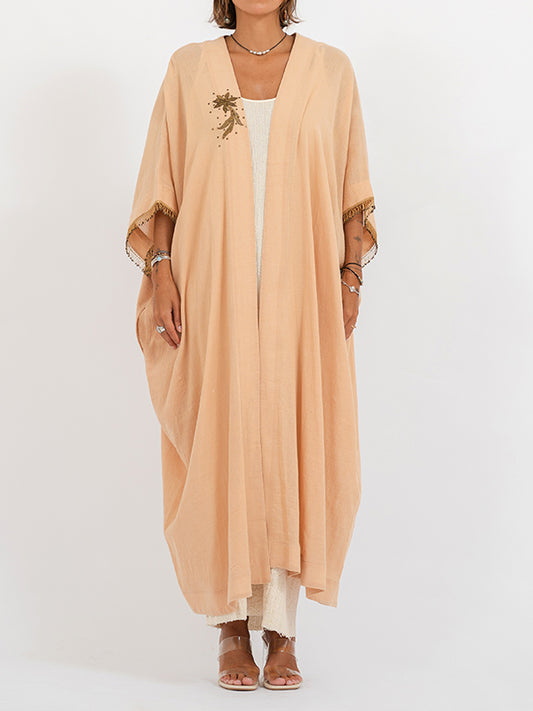 Sirma Midi Bisht with Pockets Peach