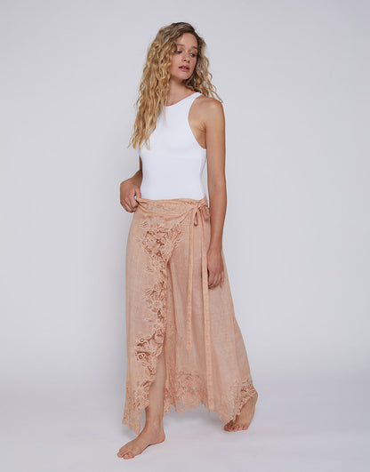 Gonna Bella Lace Tied Skirt Pink