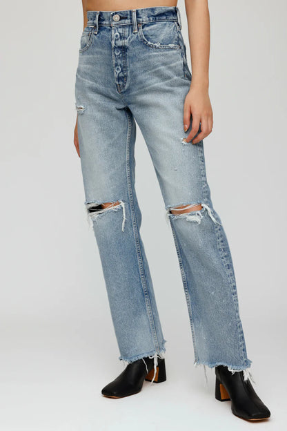 Odessa Wide Straight Jeans - Blue