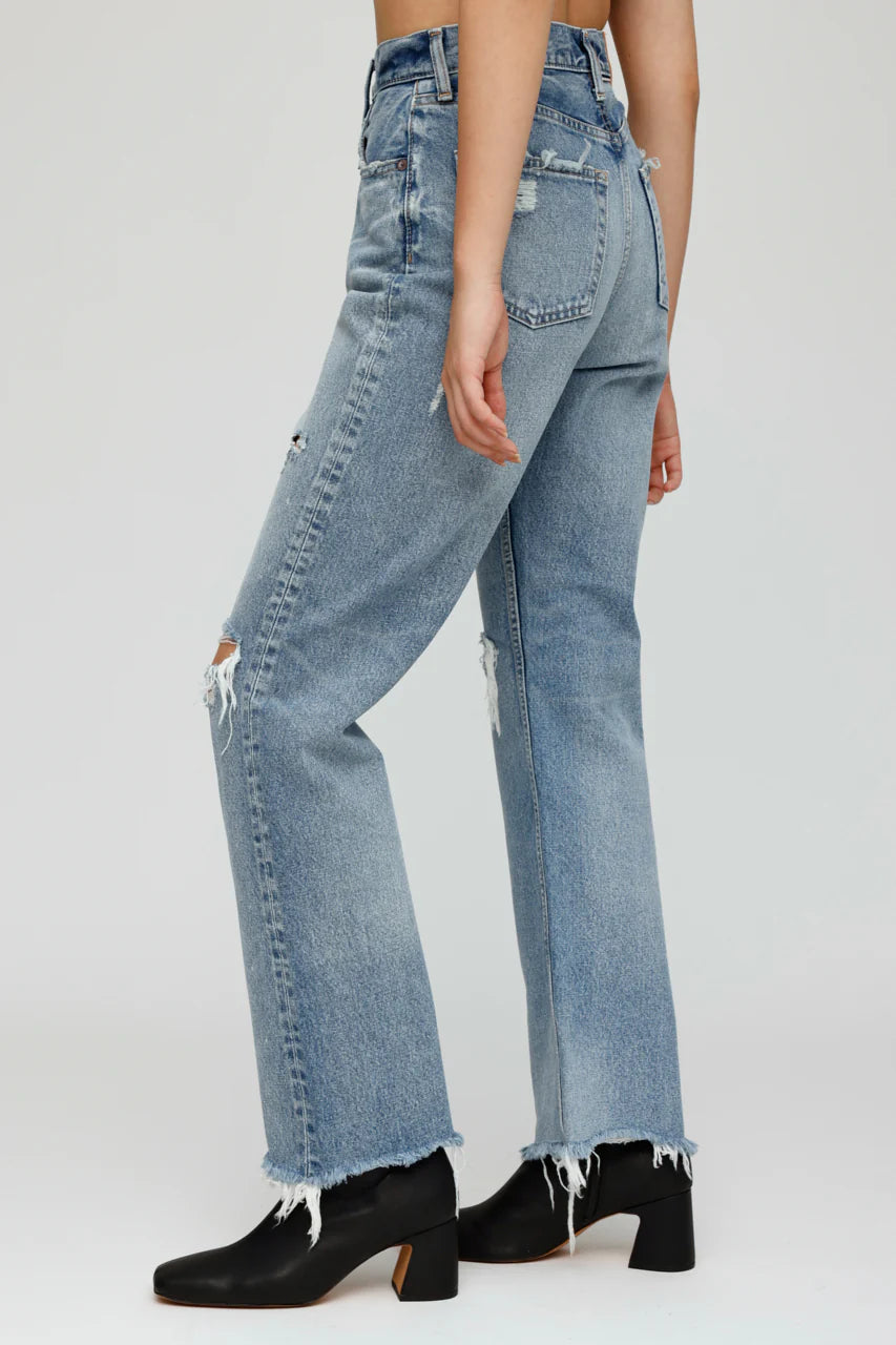 Odessa Wide Straight Jeans - Blue