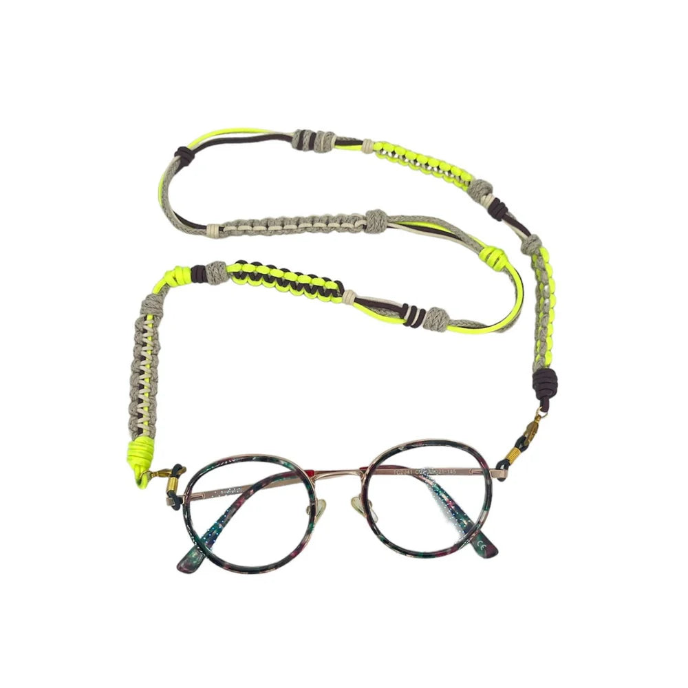 Iris Glasses Necklace Neon Yellow/Natural