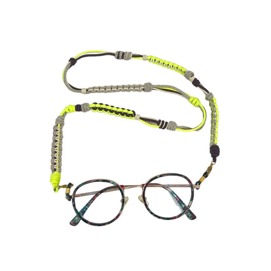 Iris Glasses Necklace Neon Yellow/Natural