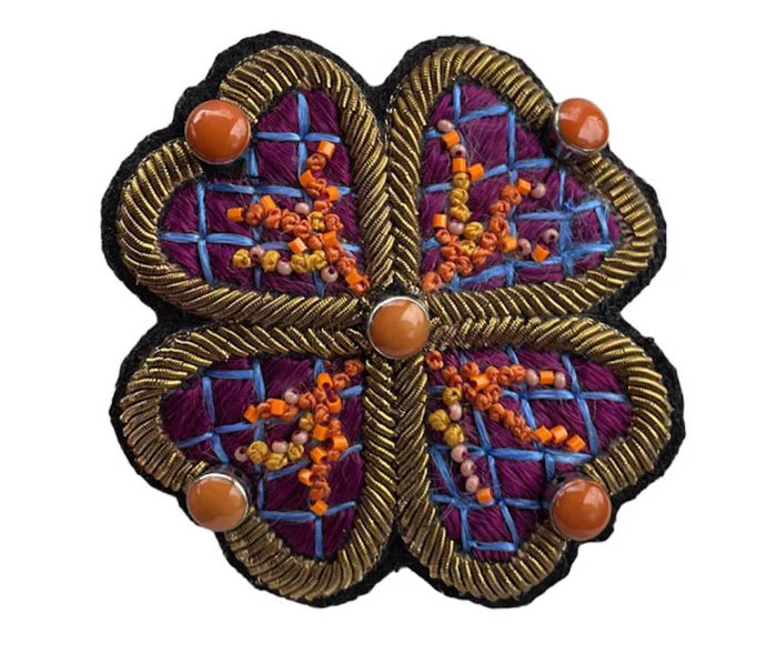 Love Flower Brooch Brown