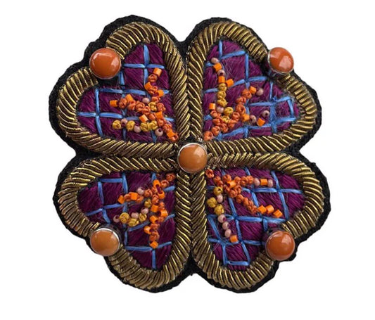 Love Flower Brooch Brown
