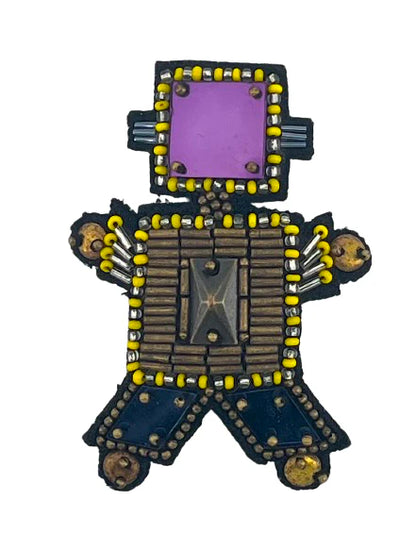 Robot Brooch Purple