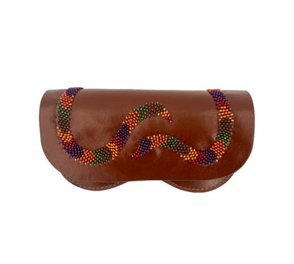 Snake  Glasses Case Brown