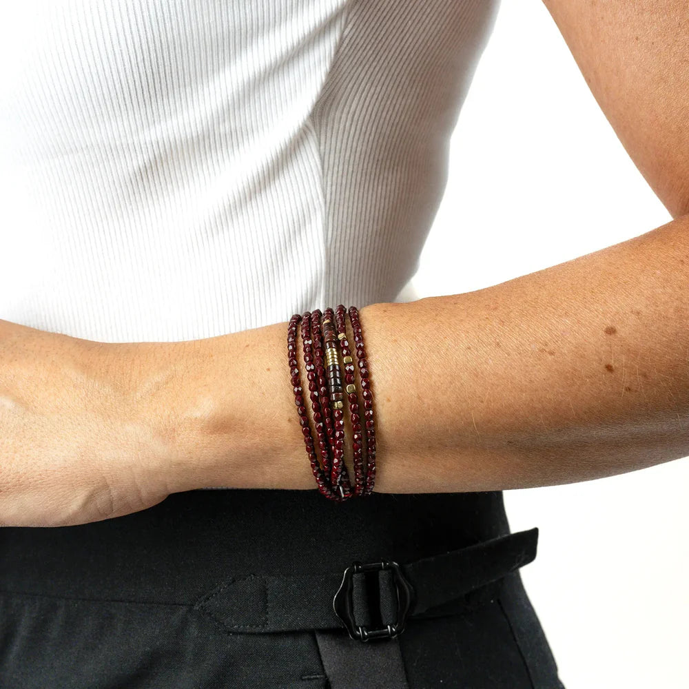 Nadege Bracelet Necklace Burgundy