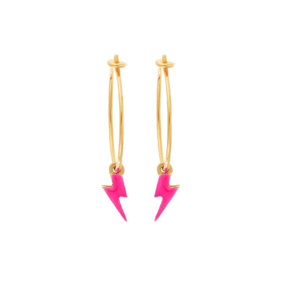 Thunder Bolt Hoops Neon Pink - Comptoir 102