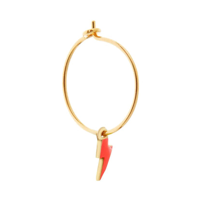 Thunder Bolt Hoops Neon Pink