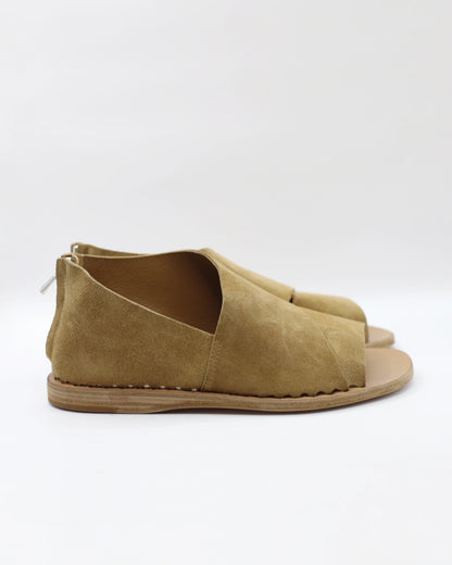 Itaca 046 Suede Peep Toe Shoes Brown