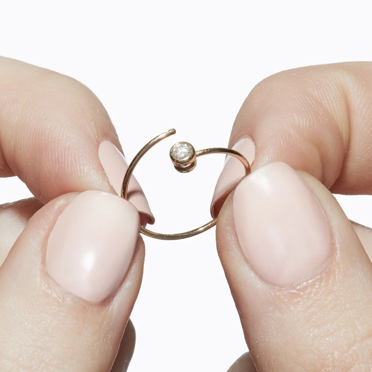 One Stone Hoop Diamond Single Earring