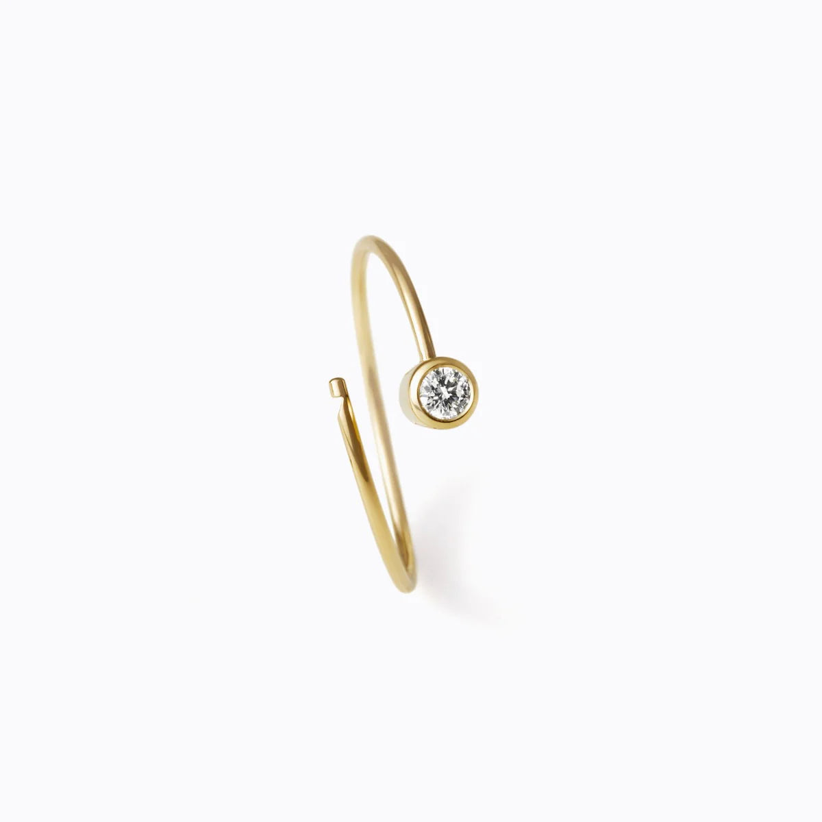 One Stone Hoop Diamond Single Earring