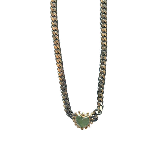 Green Tourmaline Heart Necklace