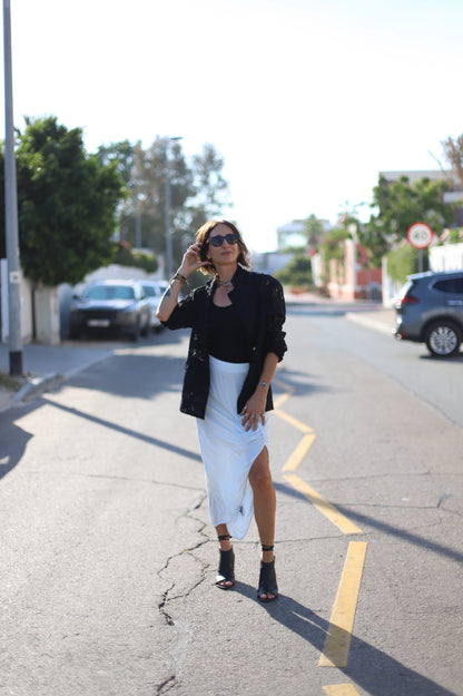 Pretoria Midi Skirt in Ice Blue