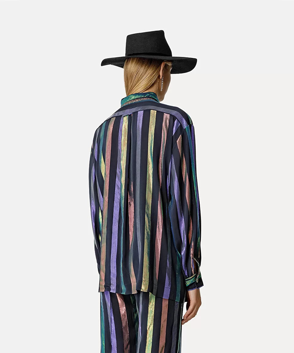 Pyjama Shirt in Iridescent Silk Habotai