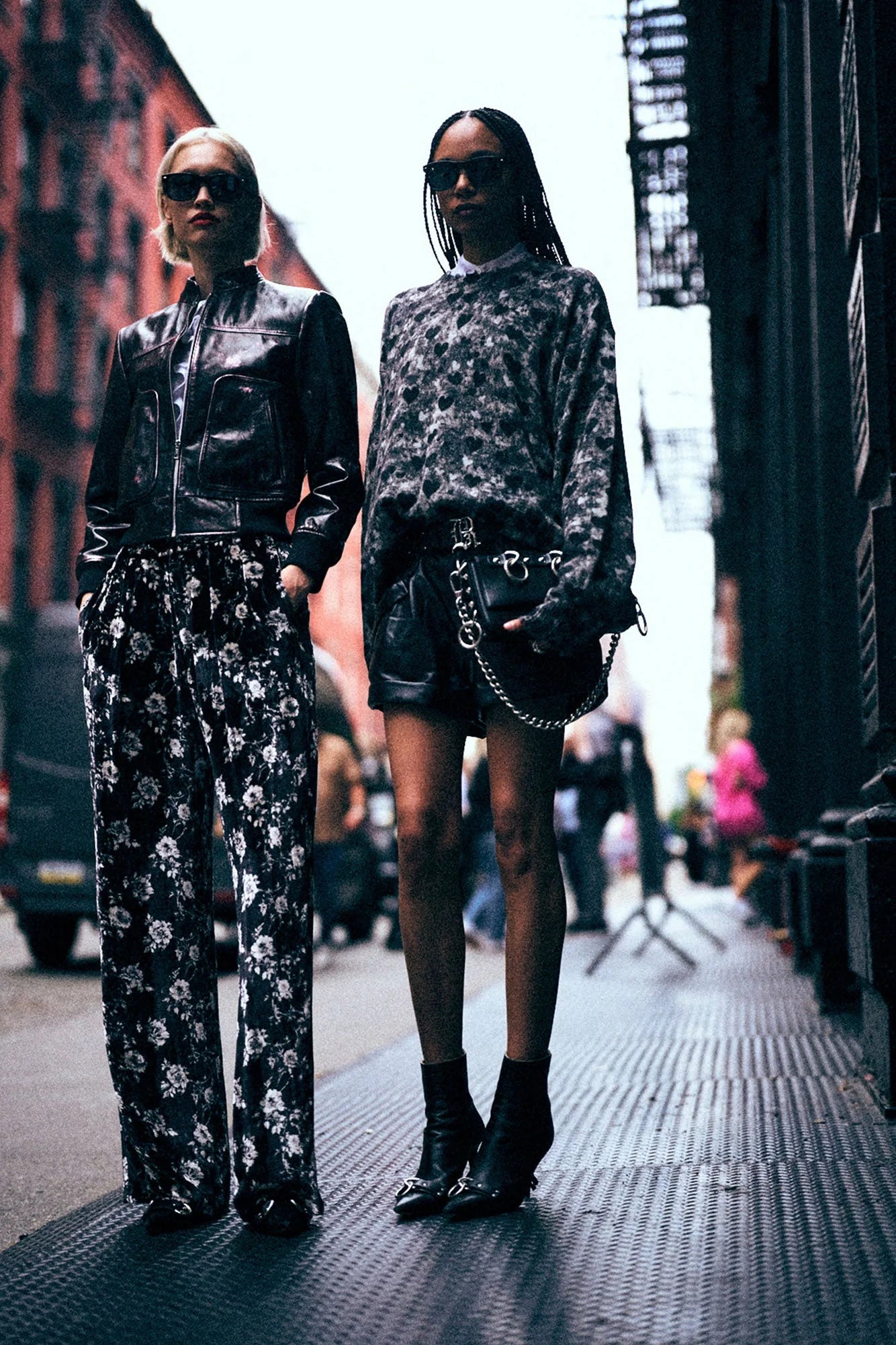 Double Pleat Trouser Black Floral