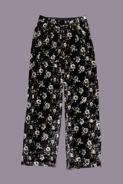 Double Pleat Trouser Black Floral
