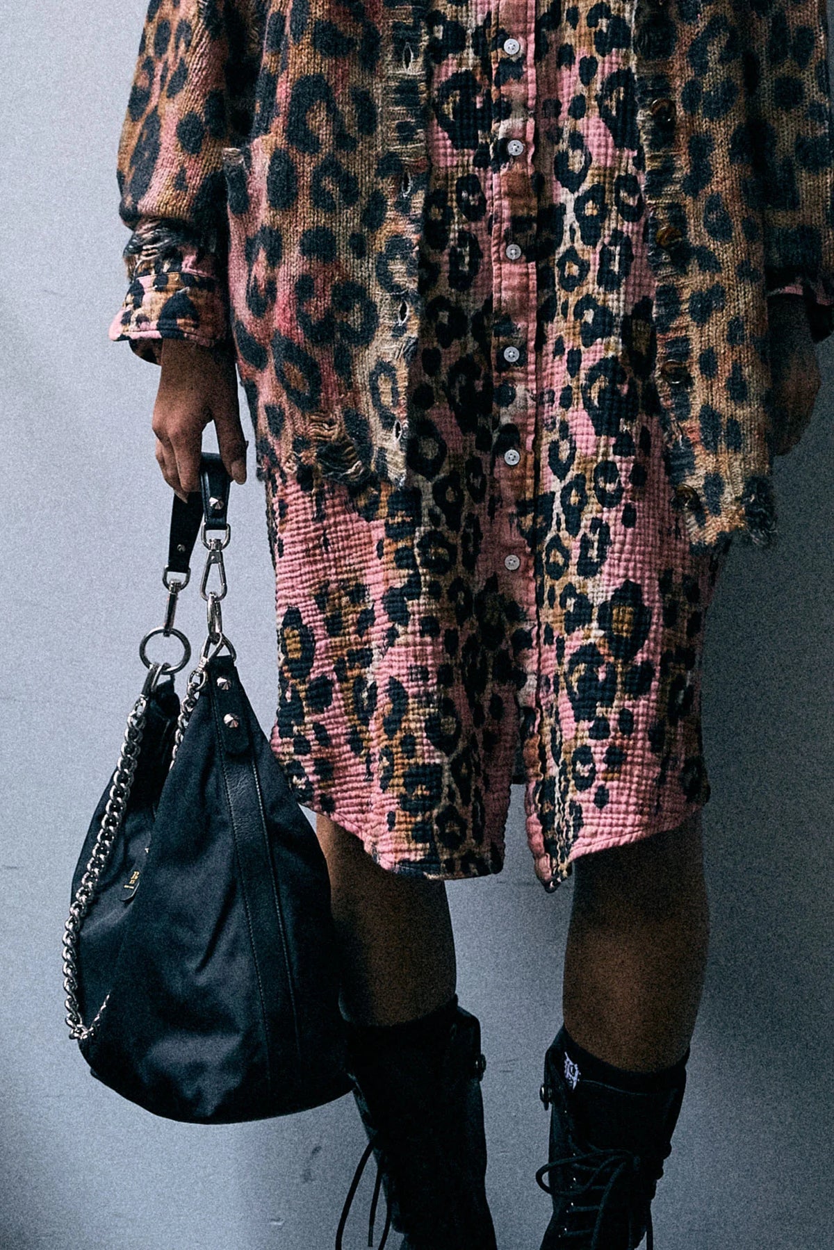 Jumbo Shirtdress Pink Leopard