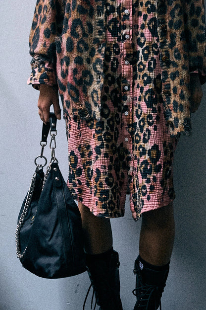 Jumbo Shirtdress Pink Leopard