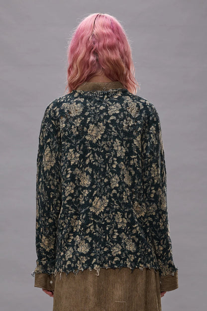 Printed Boy Cardigan Blue Floral