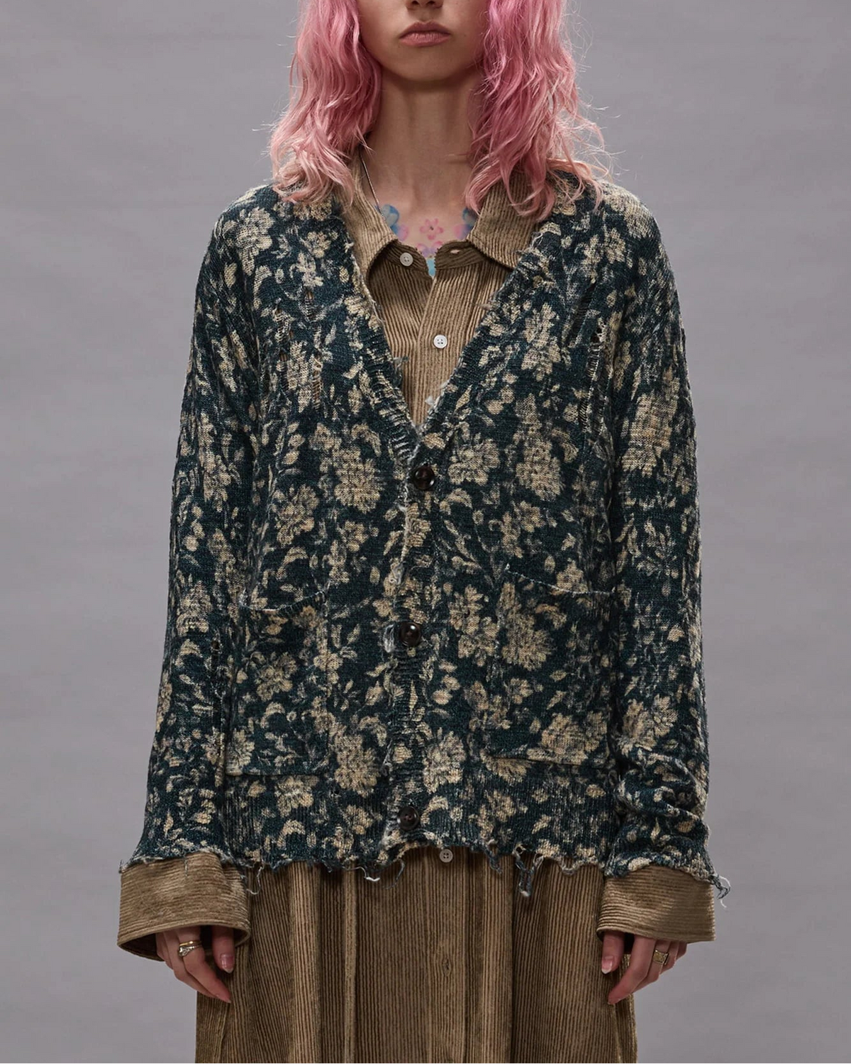 Printed Boy Cardigan Blue Floral