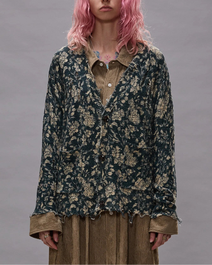 Printed Boy Cardigan Blue Floral