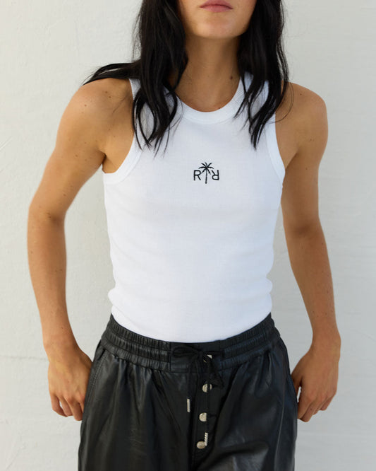 Reese Monogram Tank White