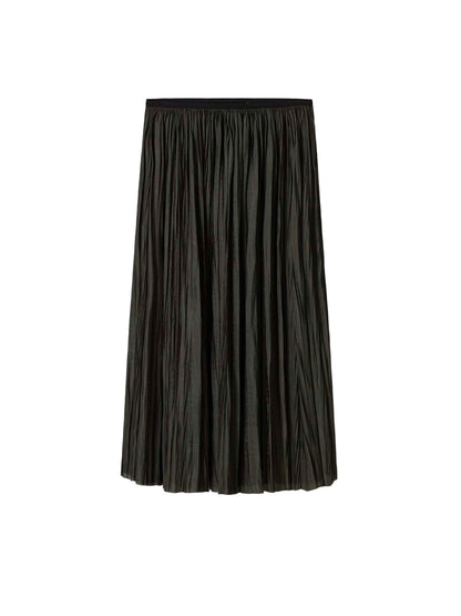 Plissé Midi Skirt Green