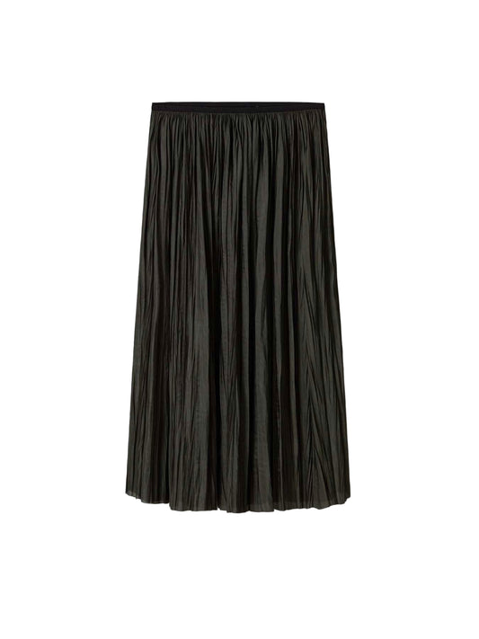 Plissé Midi Skirt Green