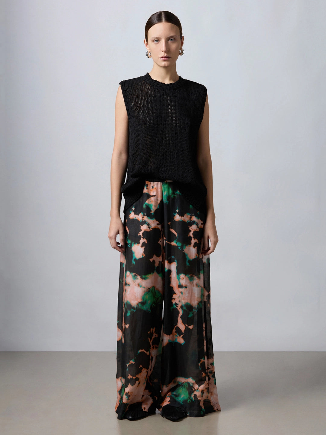 Printed Wide Trousers Rust