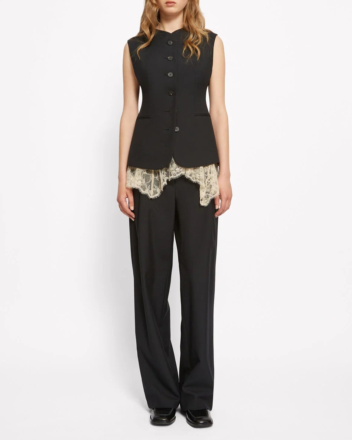 Latte Chantilly Lace Top White