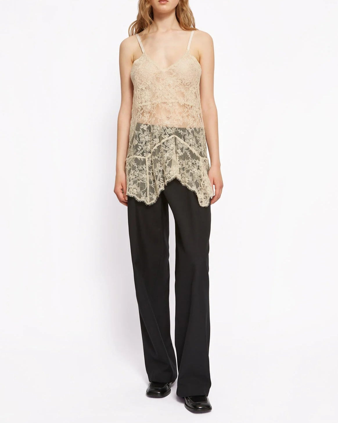 Latte Chantilly Lace Top White