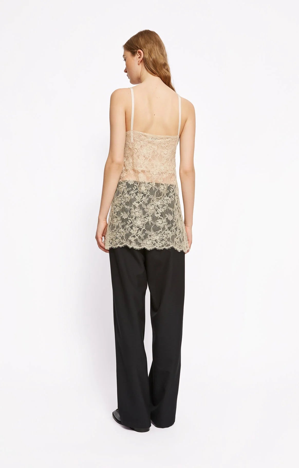 Latte Chantilly Lace Top White