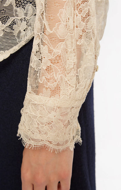 Reese Lace Shirt White