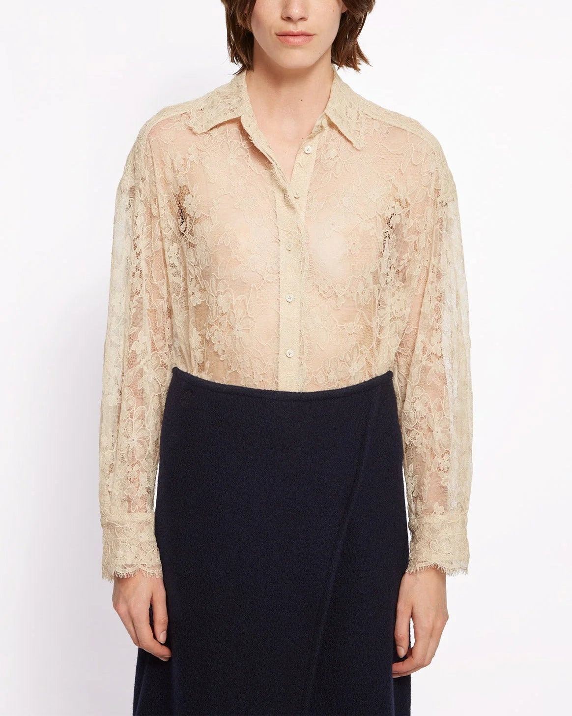 Reese Lace Shirt White