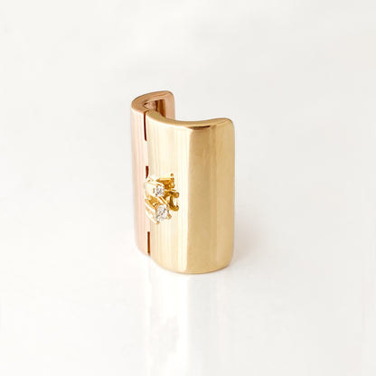 Tube Classic Gold and Diamond Earring