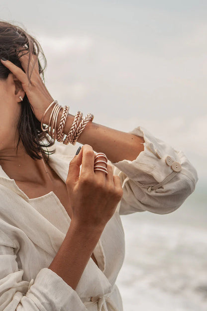 Champagne Kumali Mantra Thick Bracelet