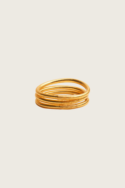 Gold Kumali Mantra Thick Bracelet