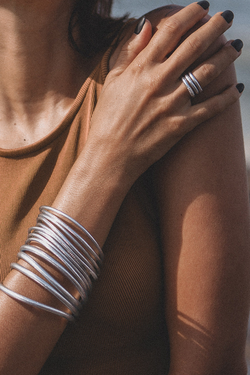Kumali Mantra Silver Bracelet