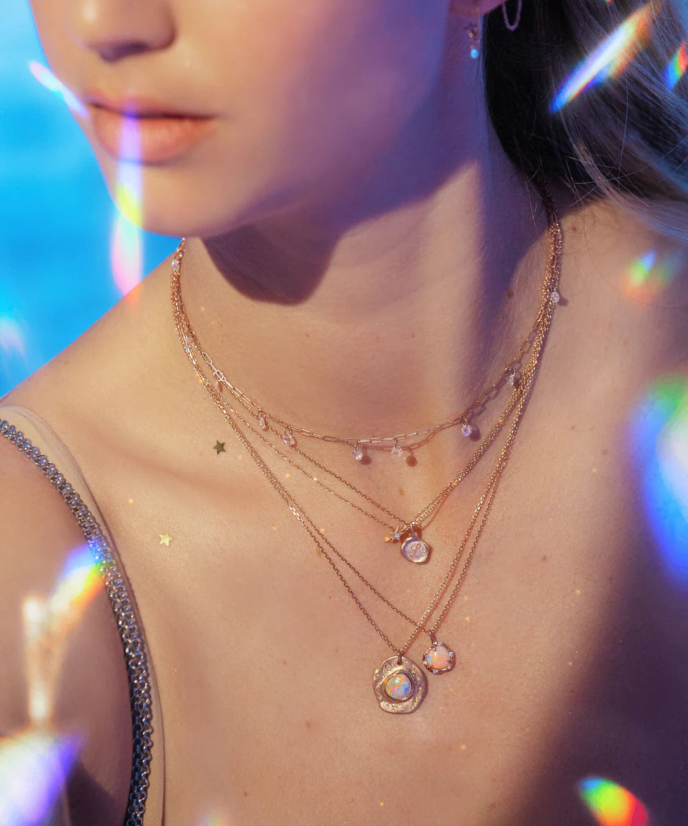 Cosmic Light Watercolor Opal Necklace