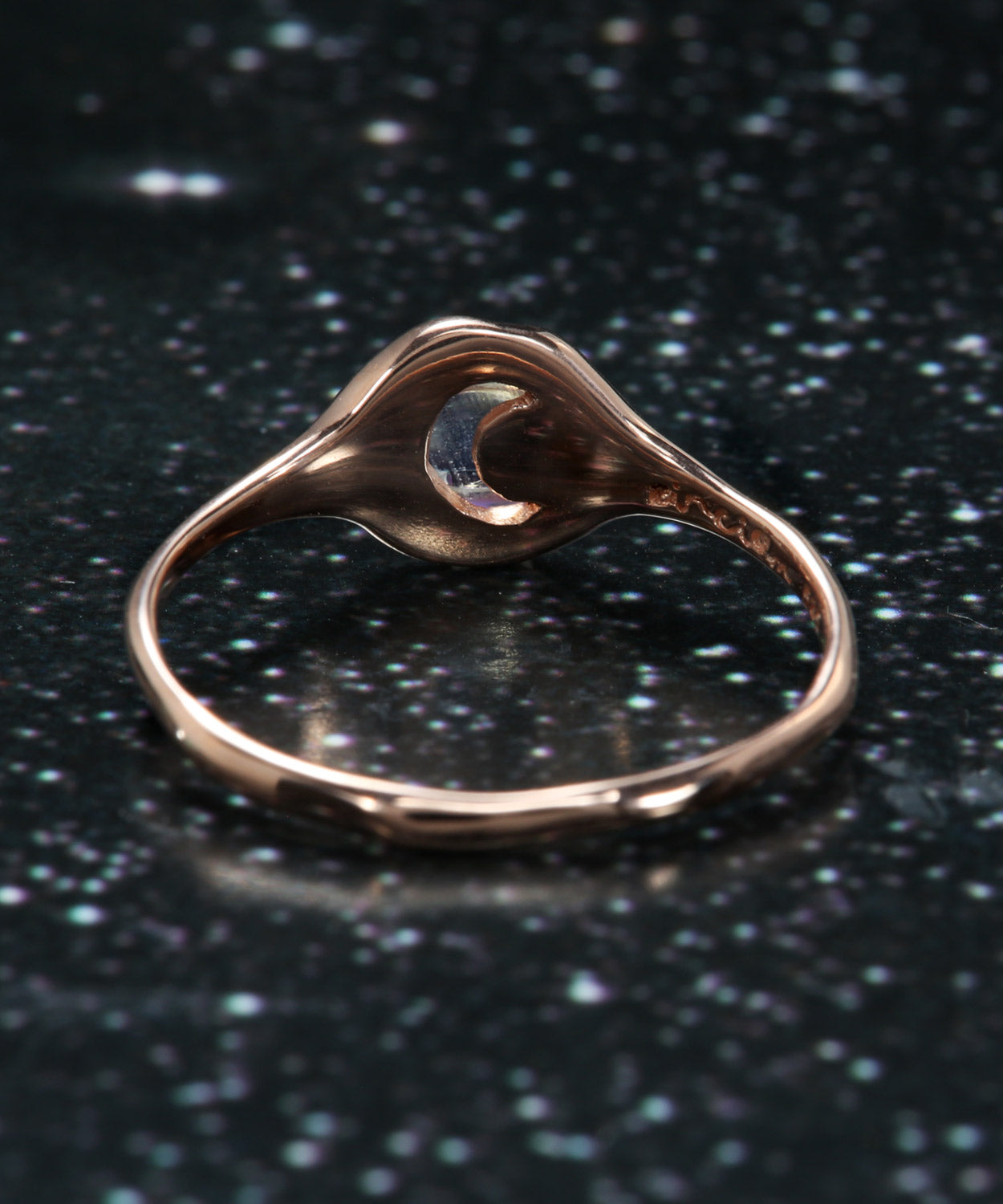 Rainbow Moon Silhouette Ring