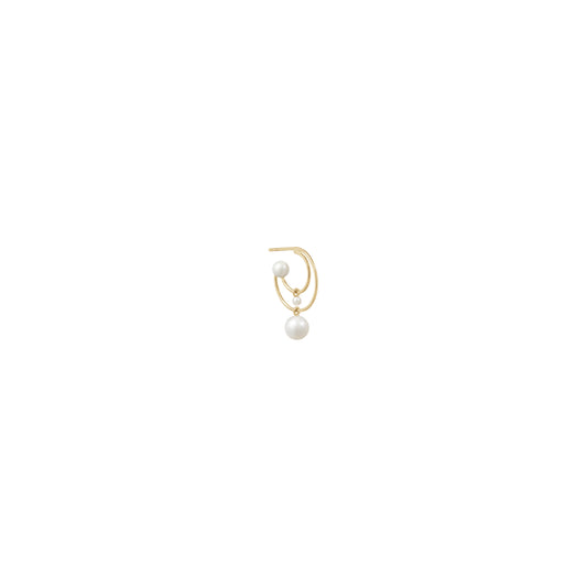 Petit Bain Pearl Single Hoop Earring