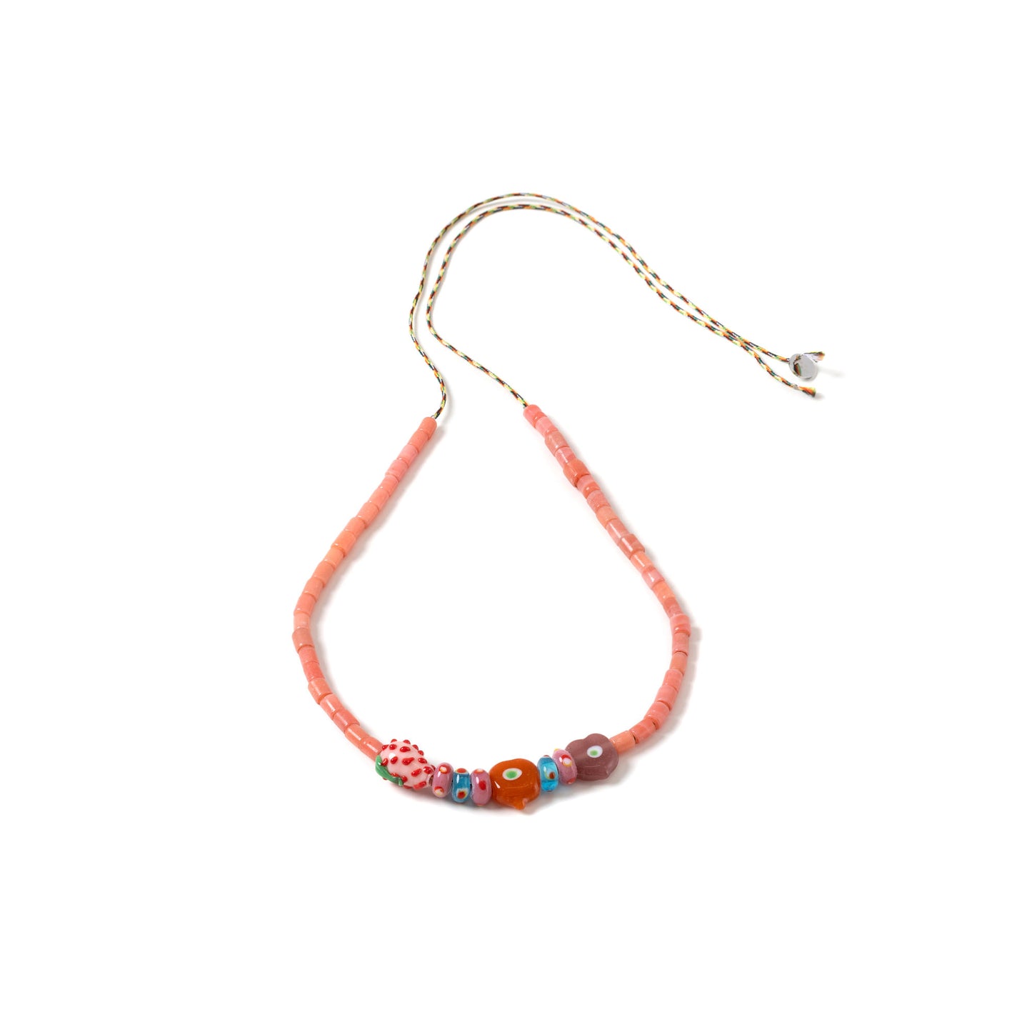 Bead Necklace Strawberry Pink
