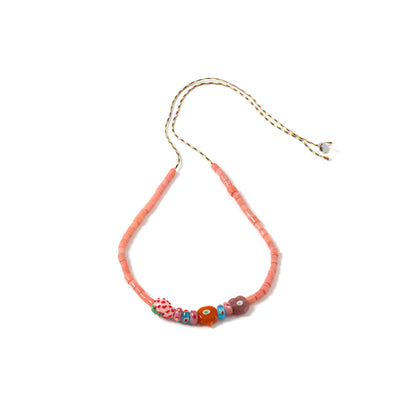 Bead Necklace Strawberry Pink