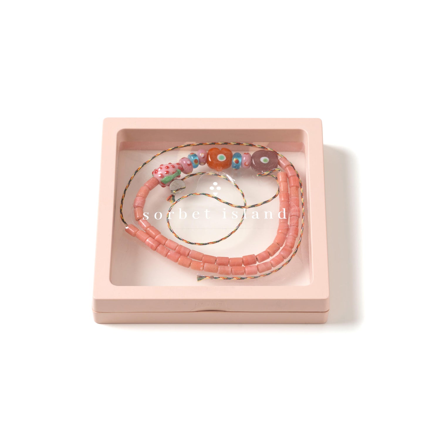 Bead Necklace Strawberry Pink