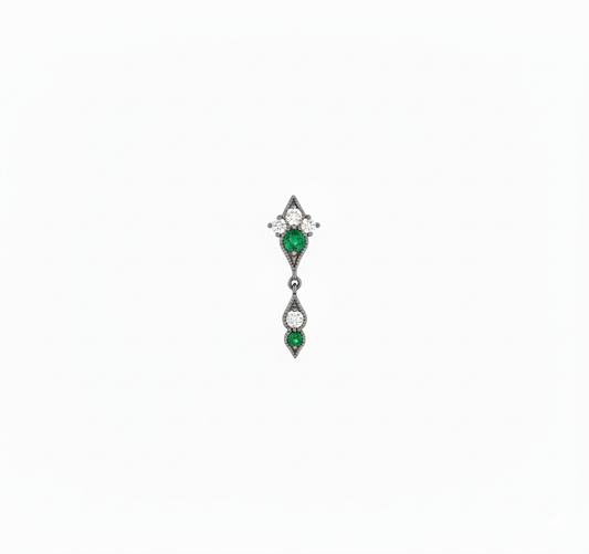 Hope Black Gold,Diamond & Emerald Earring